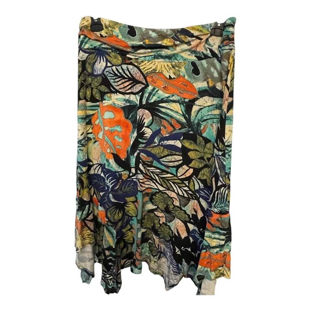 Asymmetrical Floral Skirt - Multicolor - Picture 2 of 3